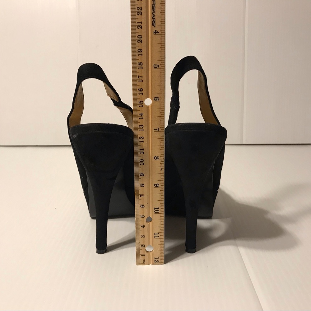 Nine West high heels platform black faux suede size 7.5 - Picture 5 of 10